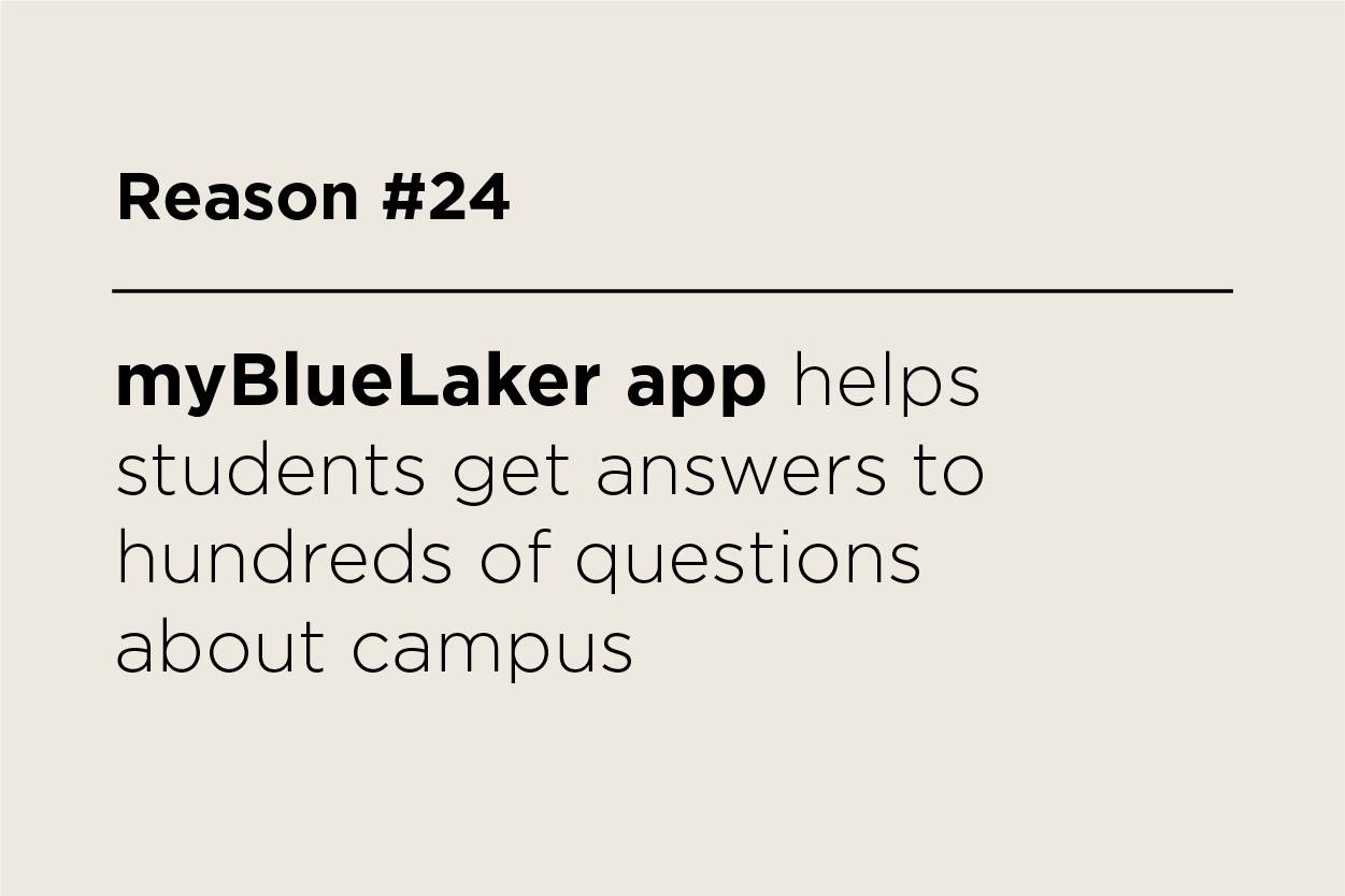 myBlueLaker app helps students get answers to hundreds of questions about campus
